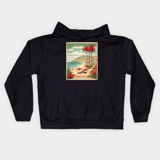 Simos Beach Greece Tourism Vintage Travel Poster Kids Hoodie